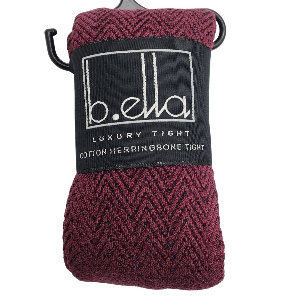 Burgundy Cotton Tights Medium Herringbone Red Wine Opaque B.ella Fall Winter New
